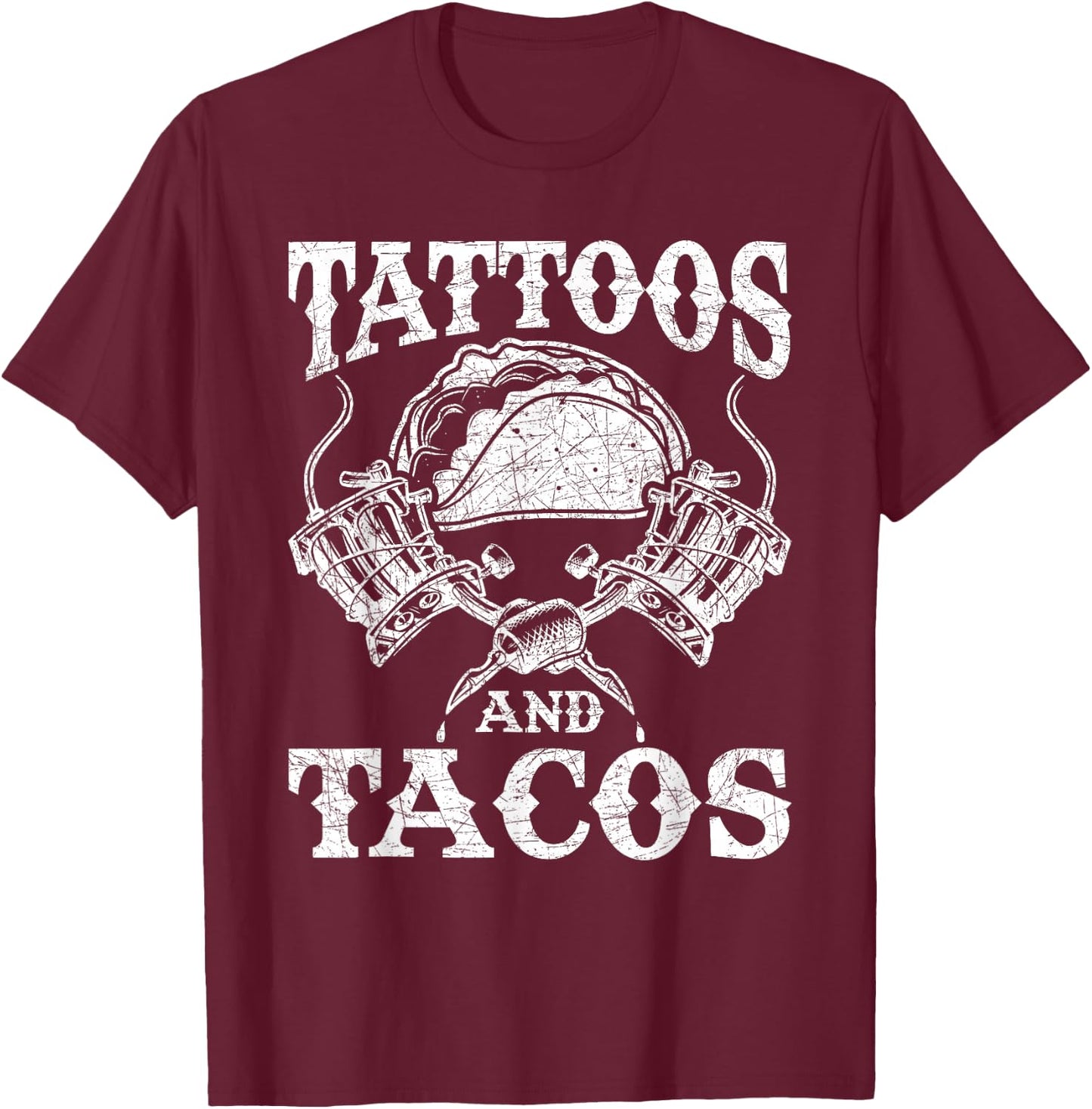 Mexican Food Tacos Mexico Tattoo Artist Tattoo T-Shirt - T-Shirt | Maroon