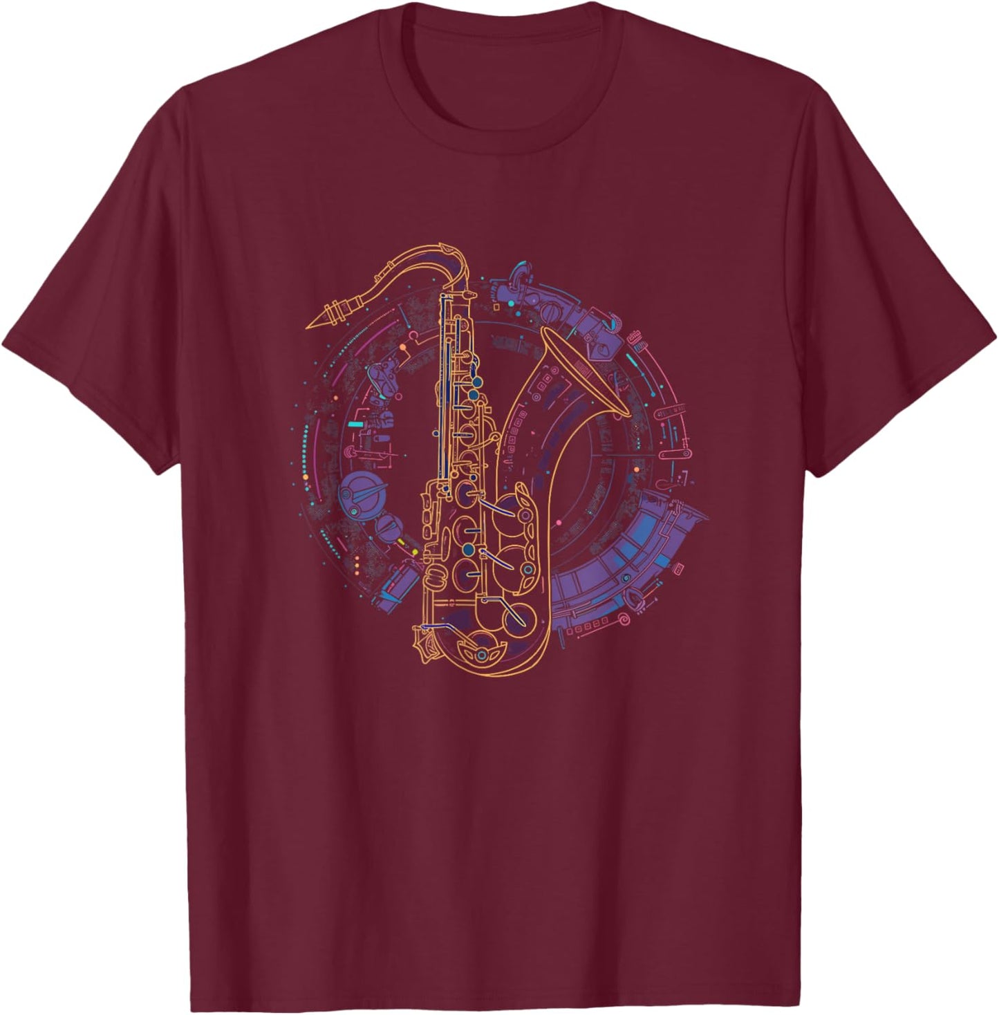 Saxophone Graphics Saxophone Player Saxophone Music T-Shirt - T-Shirt | Maroon