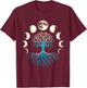 Spiritual Tree Moon Phases Yoga T-Shirt - T-Shirt | Maroon