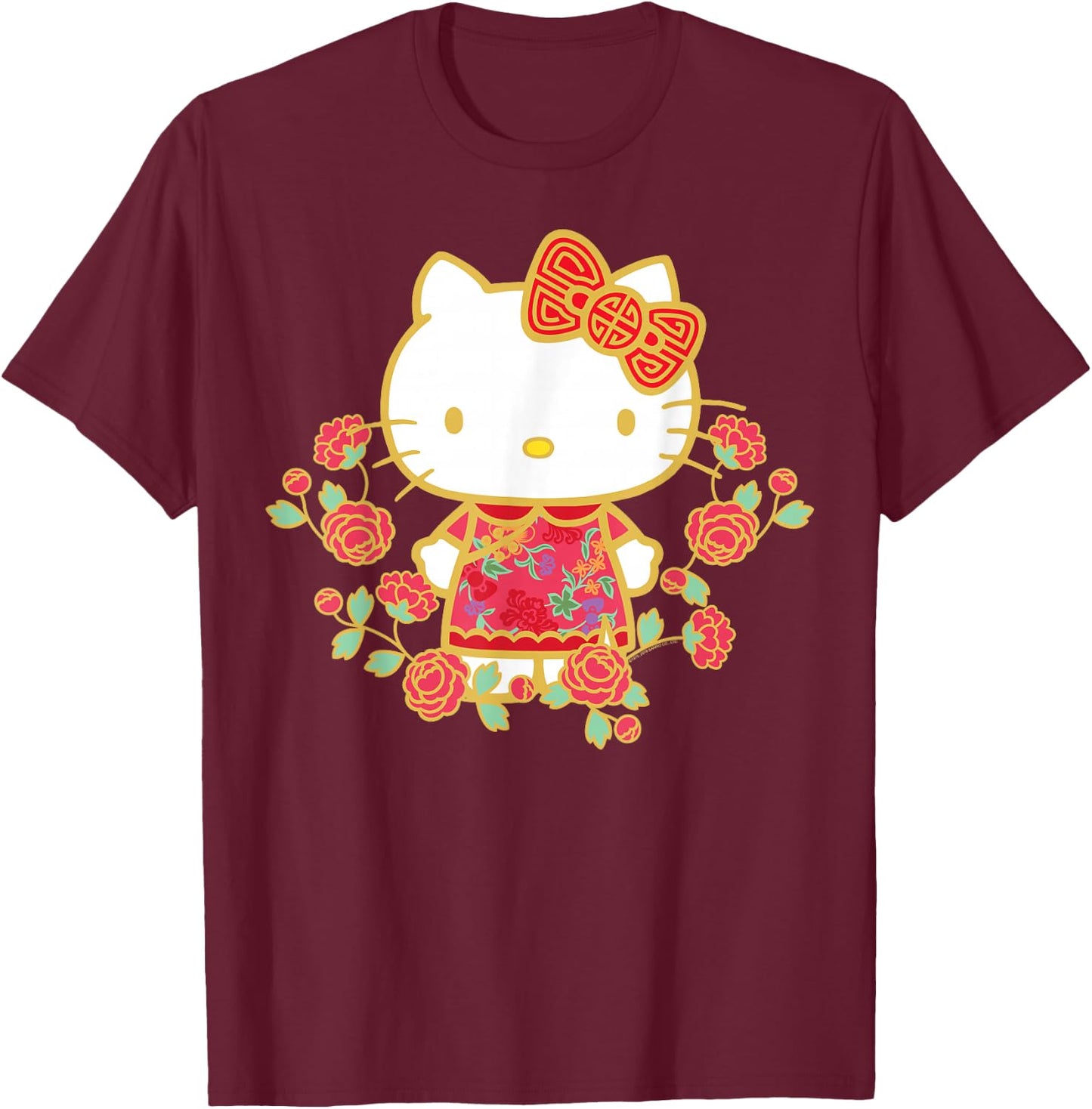 Hello Kitty Happy Lunar New Year Shirt T-Shirt - T-Shirt | Maroon