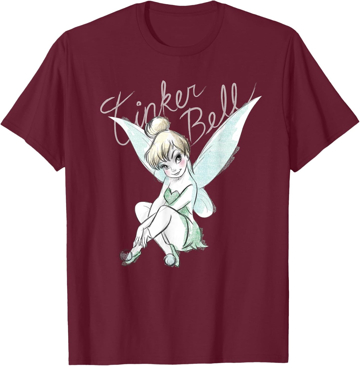 Disney Tinker Bell Sitting T-Shirt - T-Shirt | Maroon