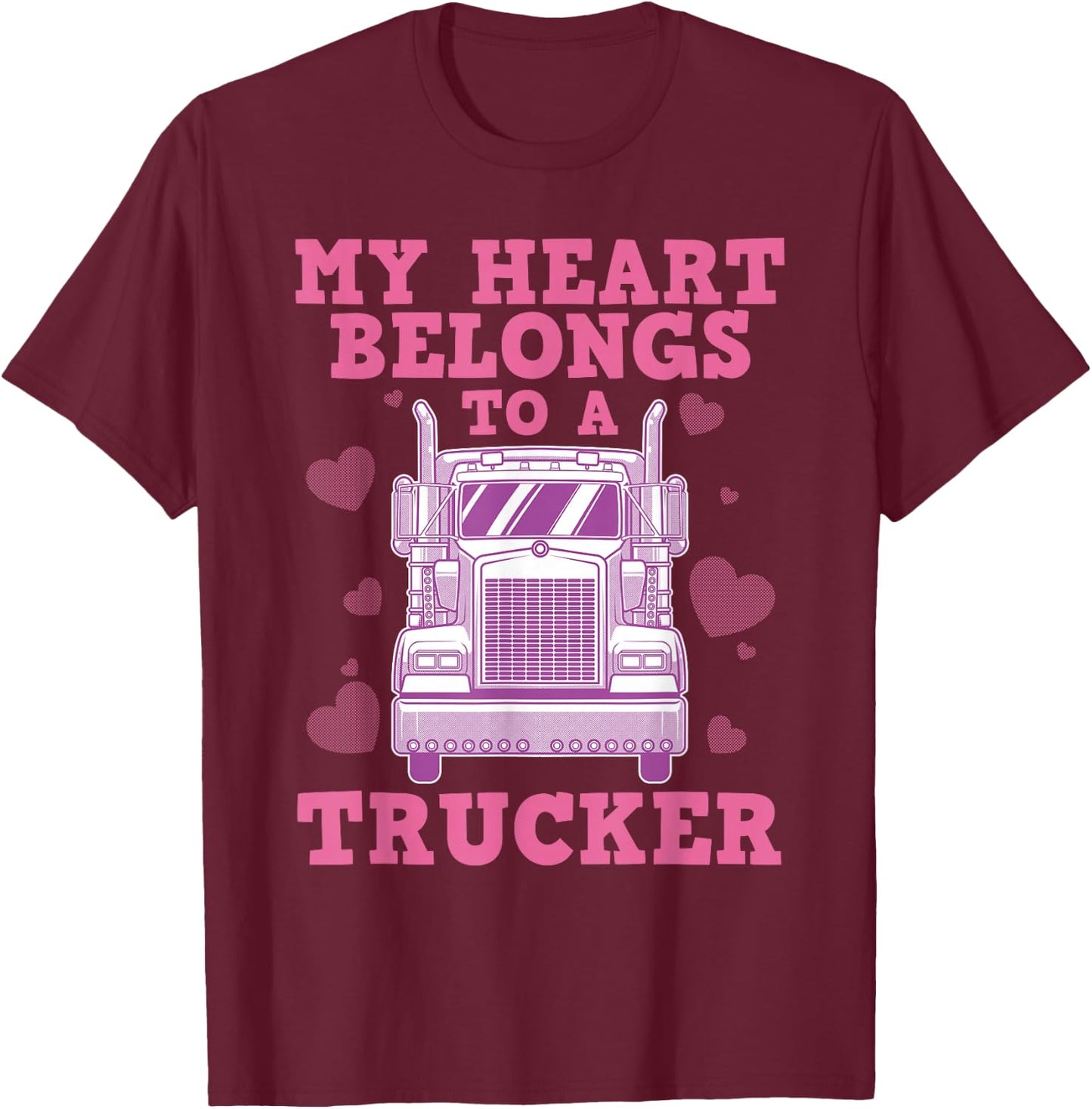 Cool Truckers Wife Gift Funny Truck Driver Girl T-Shirt - T-Shirt | Maroon