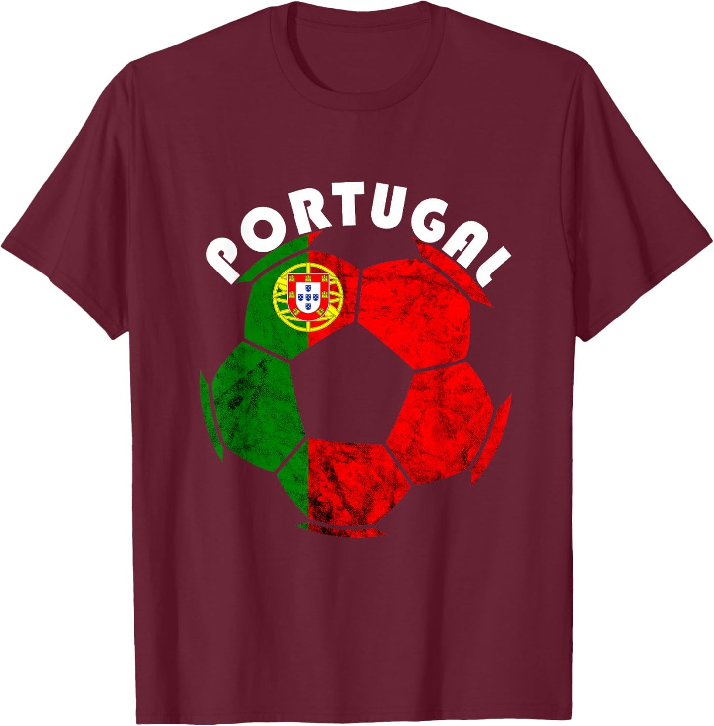 Portuguese Flag Portugal Soccer Futebol Portuguese Roots T-Shirt - T-Shirt | Maroon