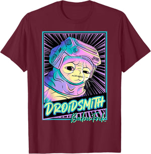 Star Wars: The Rise Of Skywalker Babu Frik Neon Poster T-Shirt - T-Shirt | Maroon