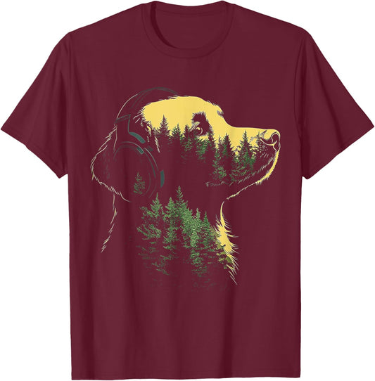 Flat Coated Retriever Dog Art Flat Coated Retriever Men Women Kids T-Shirt - T-Shirt | Maroon