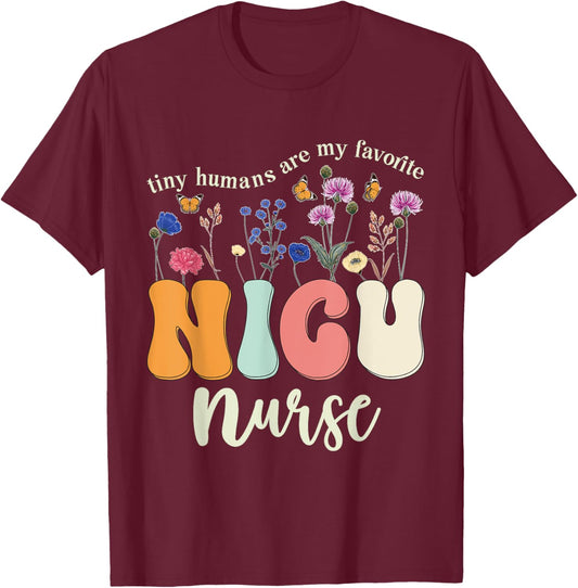 Nicu Nurse Funny Neonatal Intensive Care Unit Nurse Cute T-Shirt - T-Shirt | Maroon