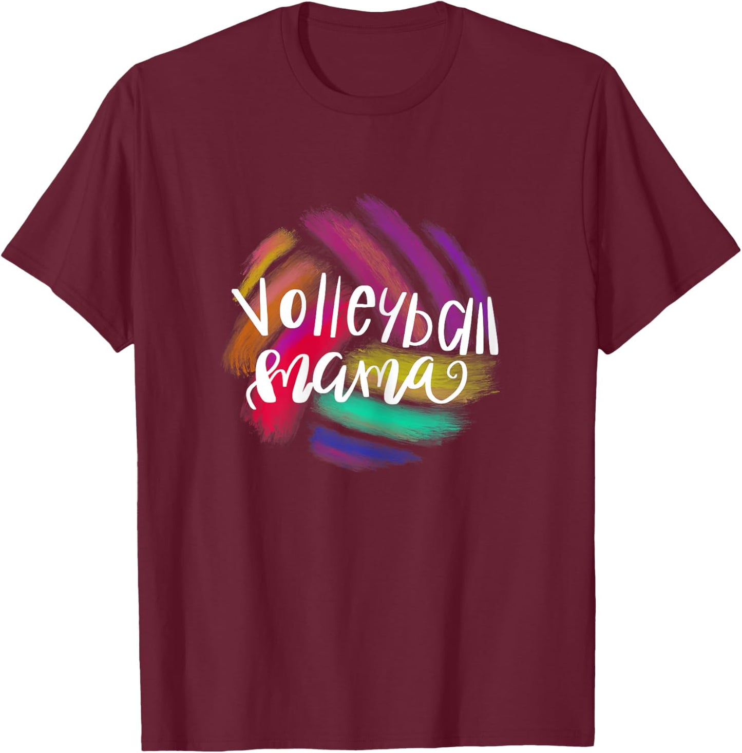 Volleyball Mama Female Sporty Mother Gift Volleyball Mom T-Shirt - T-Shirt | Maroon