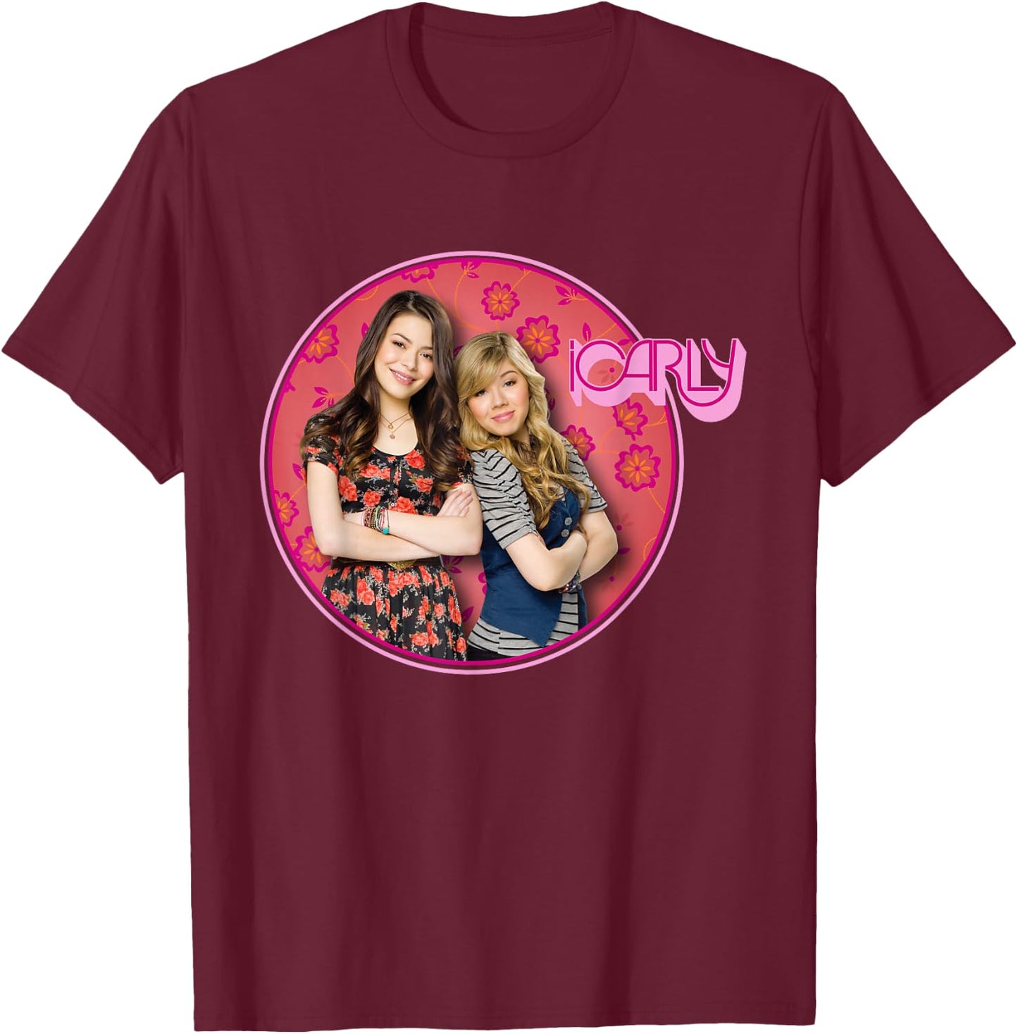 iCarly Floral Sam and Carly T-Shirt - T-Shirt | Maroon