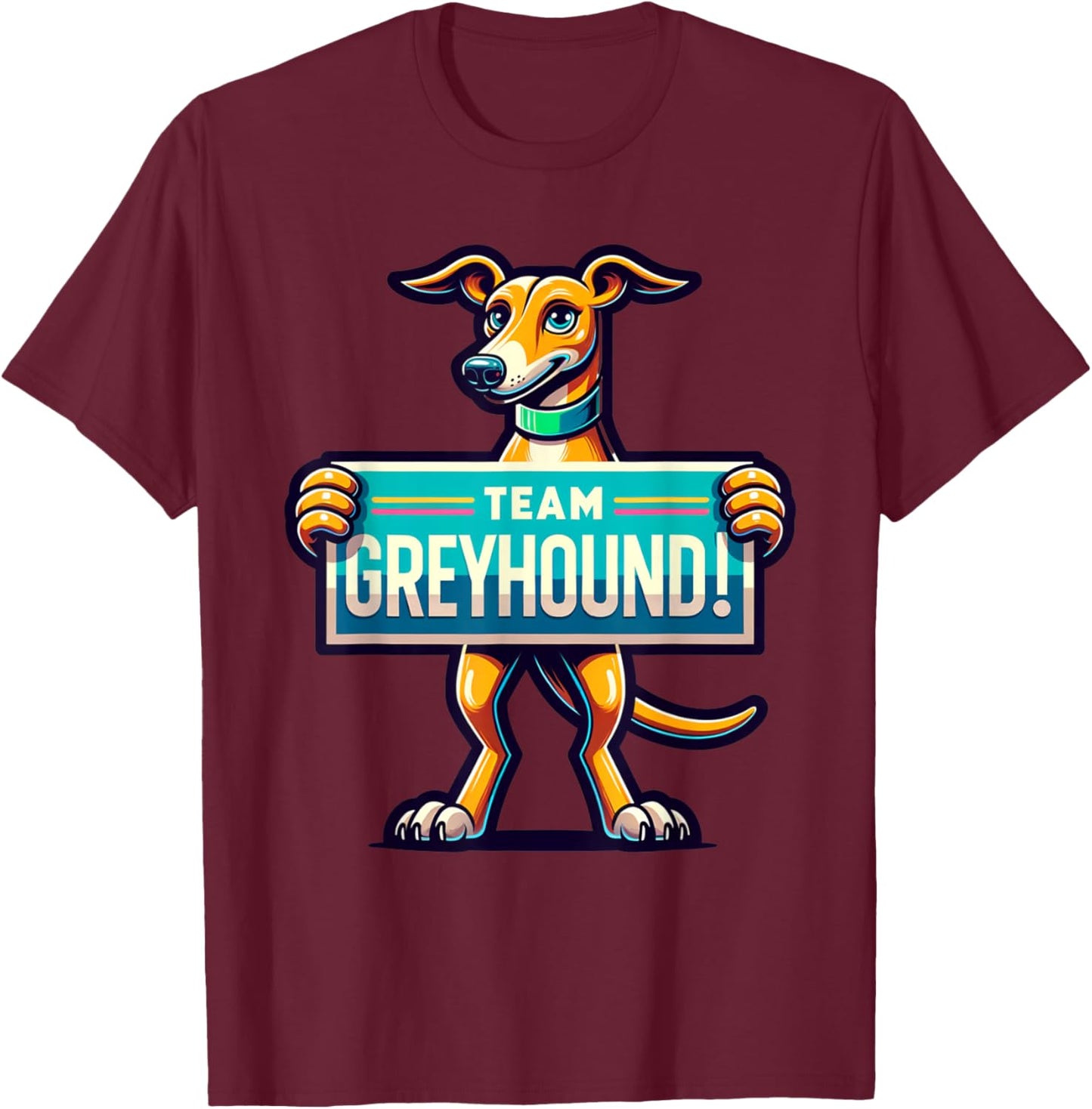 Team Greyhound, Dog Mascot, Greyhound Racing, Dog Lover Women Kids T-Shirt - T-Shirt | Maroon