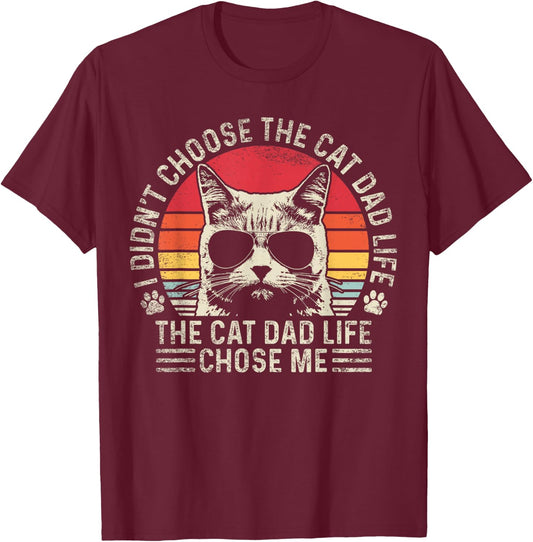 Cat Dad Shirts Funny Cat Dad Father's Day Cat Daddy T-Shirt - T-Shirt | Maroon