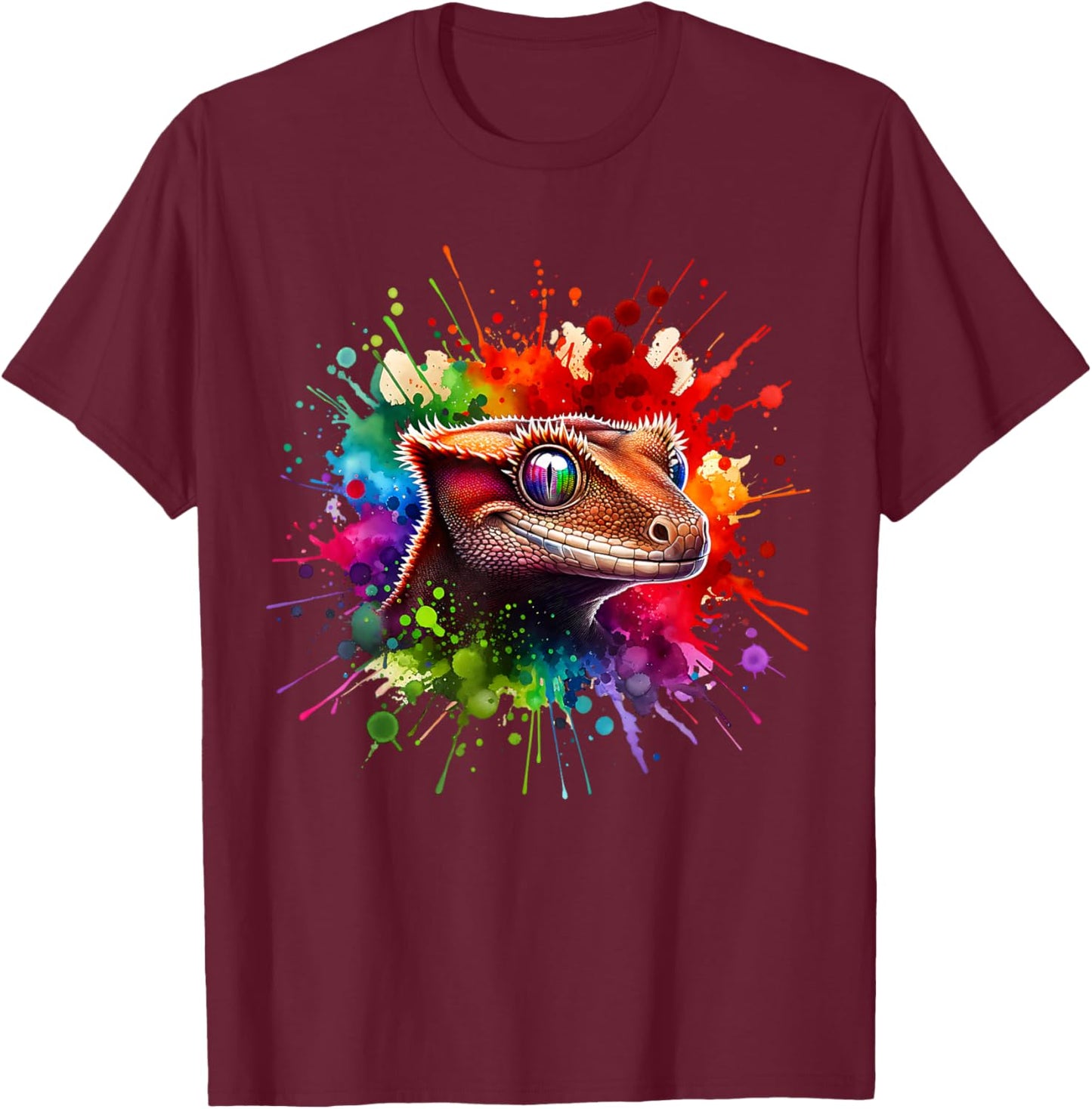 Kronengecko Gecko Echse Kronengecko T-Shirt - T-Shirt | Maroon