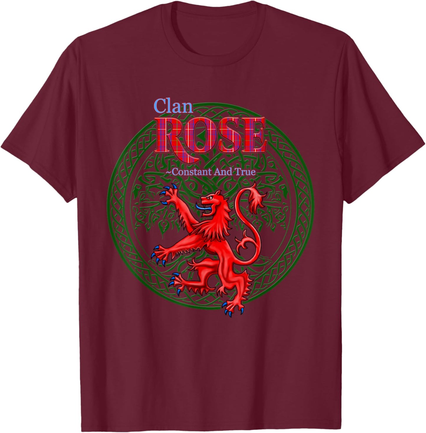 Rose Scottish Clan Pride Family Motto T-Shirt - T-Shirt | Maroon