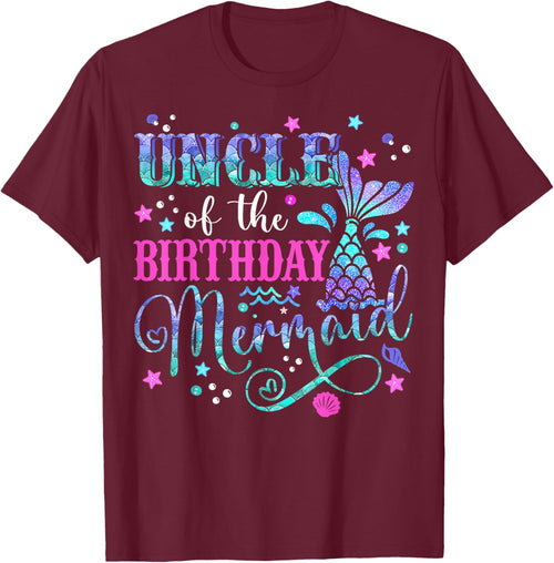 Uncle Of The Birthday Mermaid Girl Bday Party Squad Family