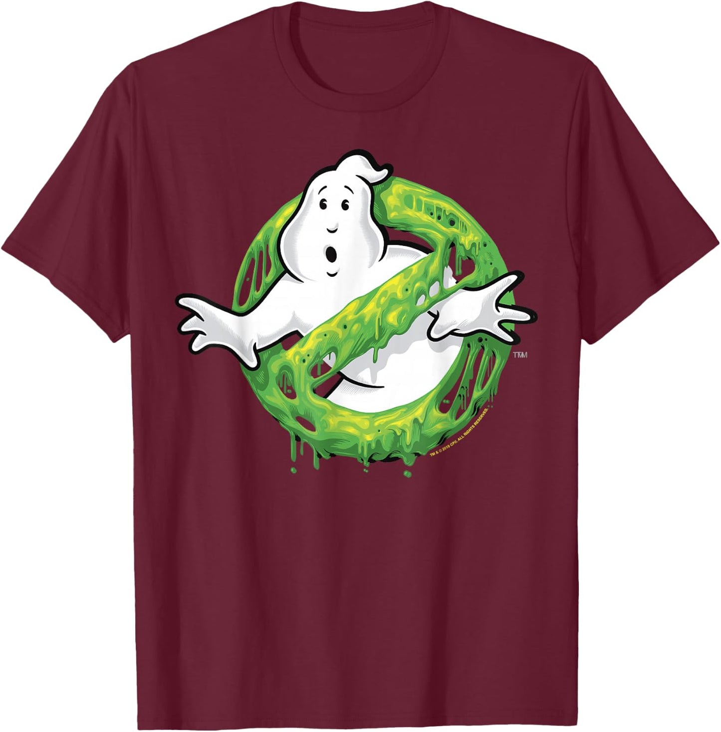 Ghostbusters Classic Slime Ghost Logo Graphic T-Shirt - T-Shirt | Maroon