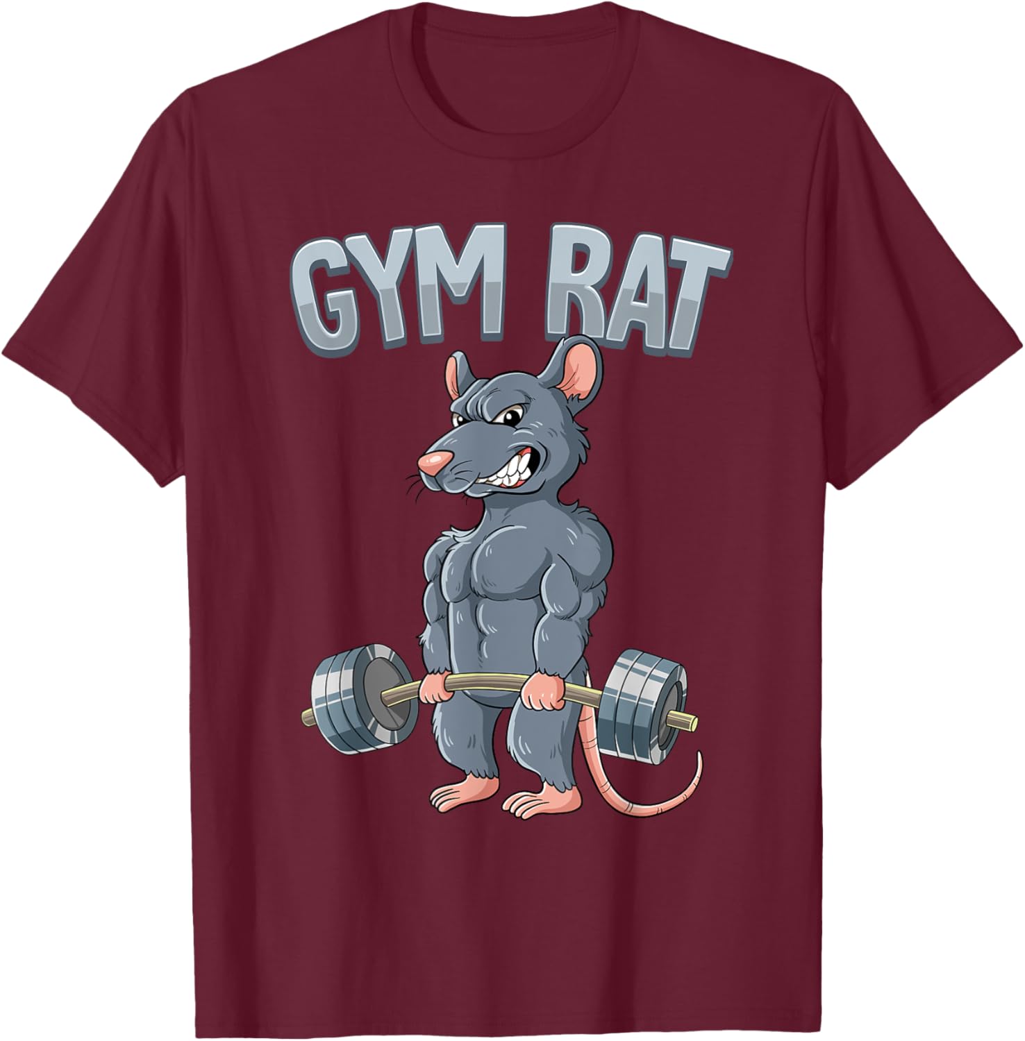 Weight Training Deadlift Gym Rat T-Shirt - T-Shirt | Maroon