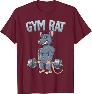 Weight Training Deadlift Gym Rat T-Shirt - T-Shirt | Maroon