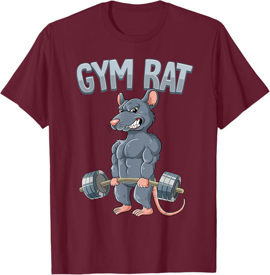 Weight Training Deadlift Gym Rat T-Shirt - T-Shirt | Maroon