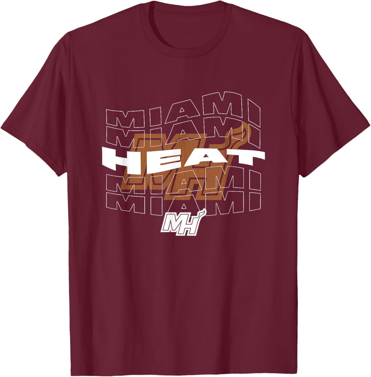 NBA Miami Heat Wave Outline Team Logo T-Shirt - T-Shirt | Maroon