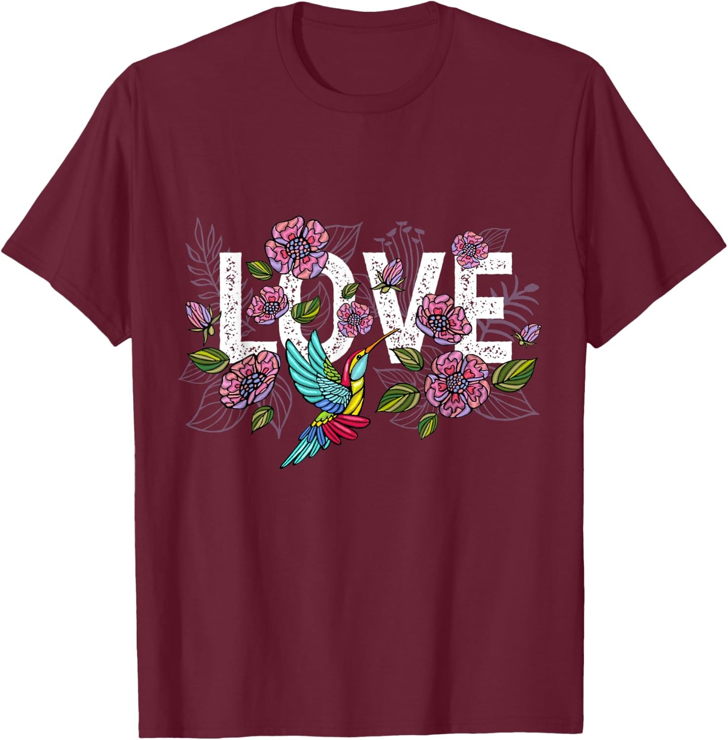 Vintage Hummingbird Gift Humming Funny Bird Lover Women Kids T-Shirt - T-Shirt | Maroon