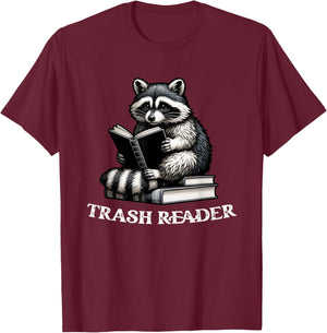 Trash Reader, Funny Book Reader, Book Lover Book Reader T-Shirt - T-Shirt | Maroon