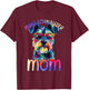 Mini Schnauzer Mom Colorful Pop Art Mini Schnauzer T-Shirt - T-Shirt | Maroon