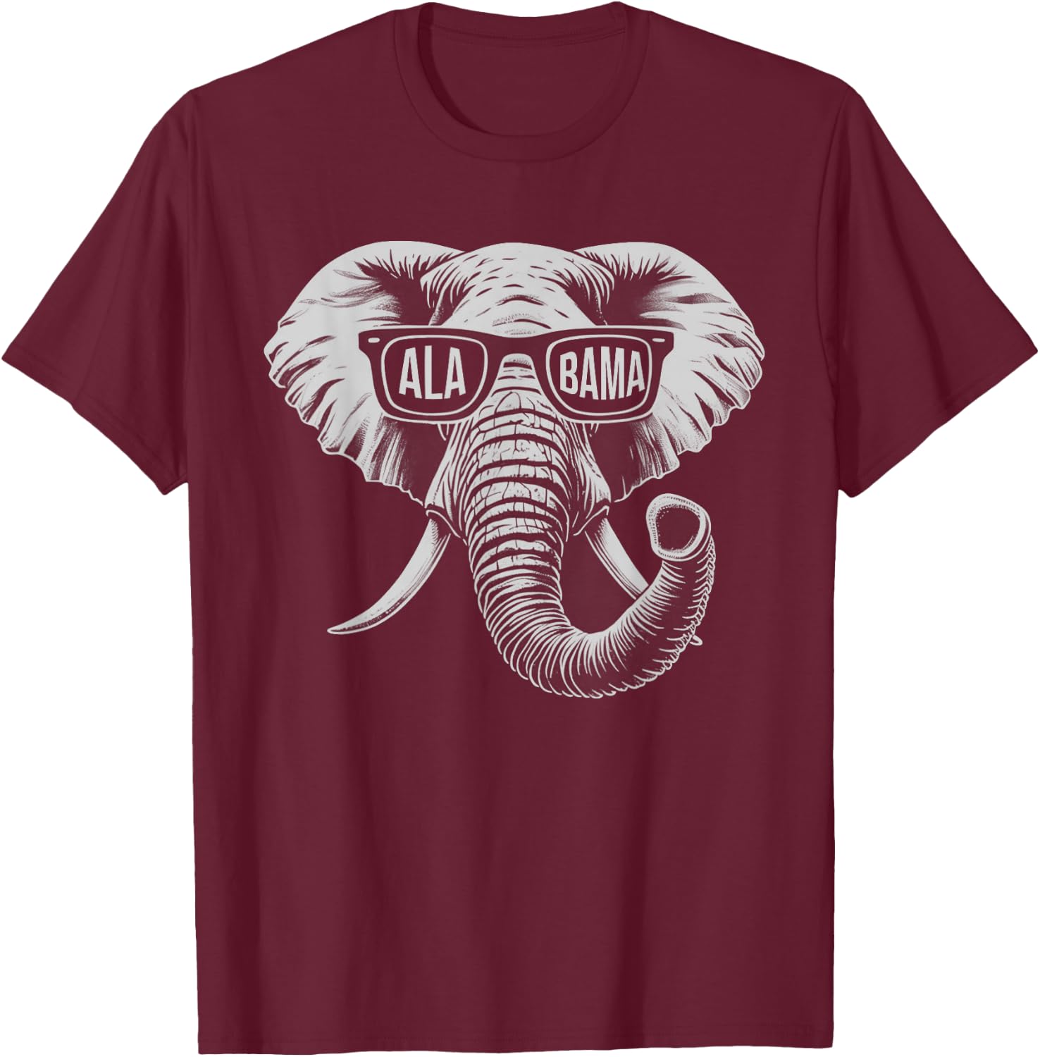 Vintage State Of Alabama Elephant Lovers T-Shirt - T-Shirt | Maroon