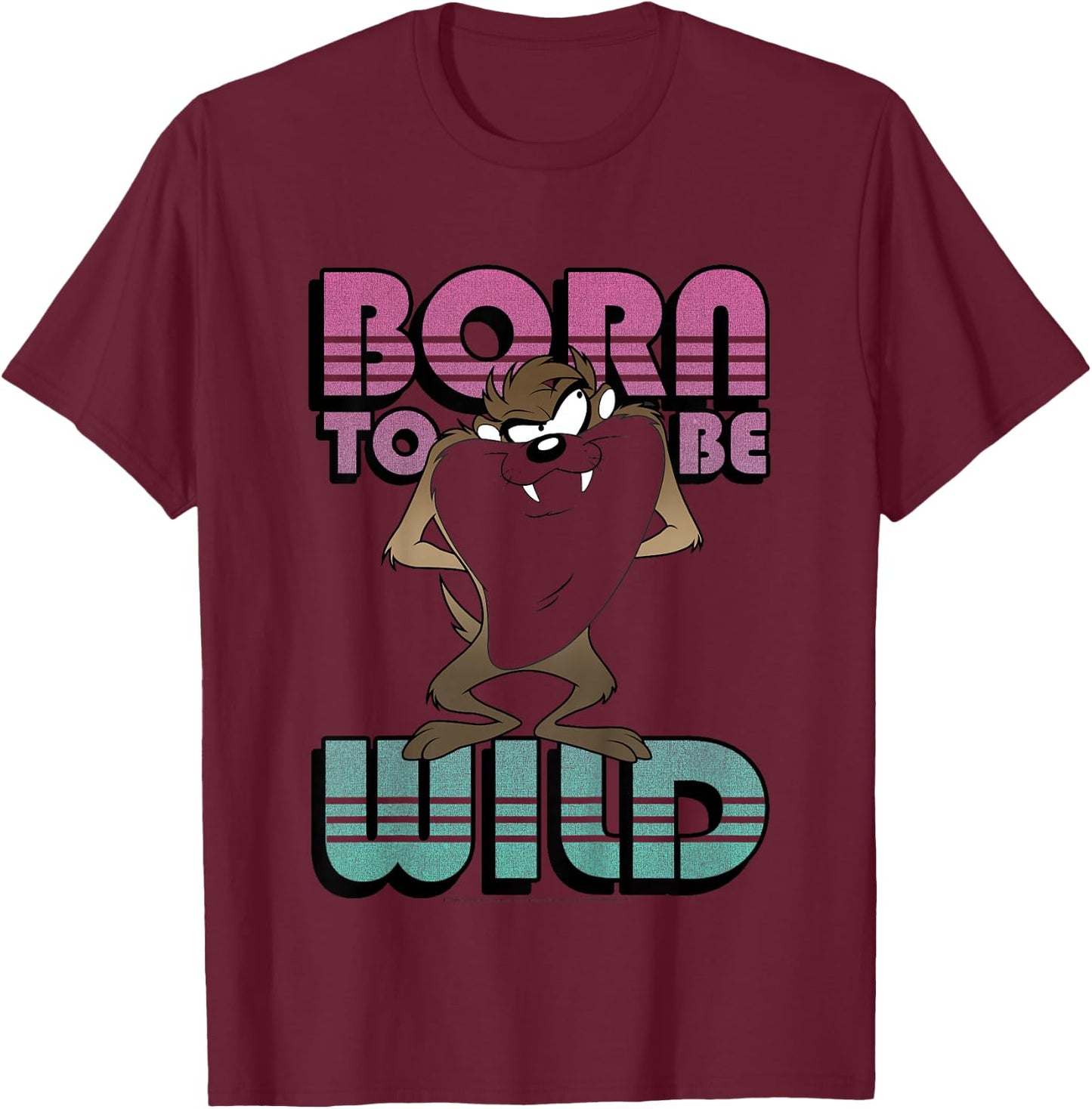 Kids Looney Tunes Taz Born To Be Wild T-Shirt - T-Shirt | Maroon