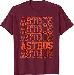 Vintage Astros Retro Style 70s-80s First Name T-Shirt - T-Shirt | Maroon