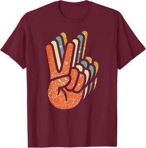 Hippie Peace 60s 70s Hippie T-Shirt - T-Shirt | Maroon