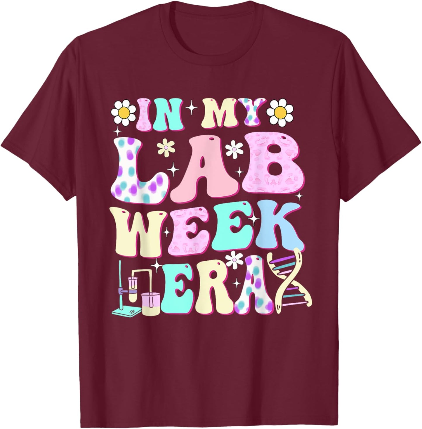 In My Lab Week Era Groovy Lab Week Party T-Shirt - T-Shirt | Maroon