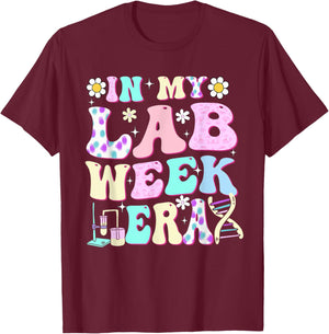 In My Lab Week Era Groovy Lab Week Party T-Shirt - T-Shirt | Maroon