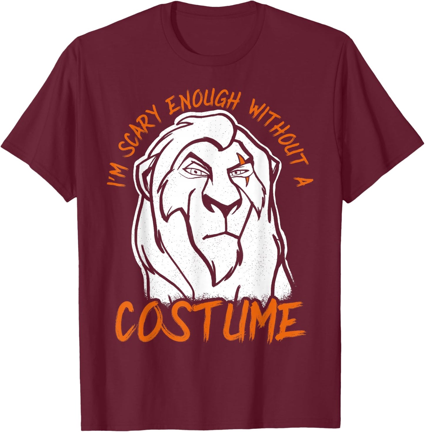 Disney The Lion King Scar Scary Enough Halloween T-Shirt - T-Shirt | Maroon