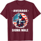 American Werewolf Sigma Shirt Funny Cringe Werewolf Brainrot T-Shirt - T-Shirt | Maroon