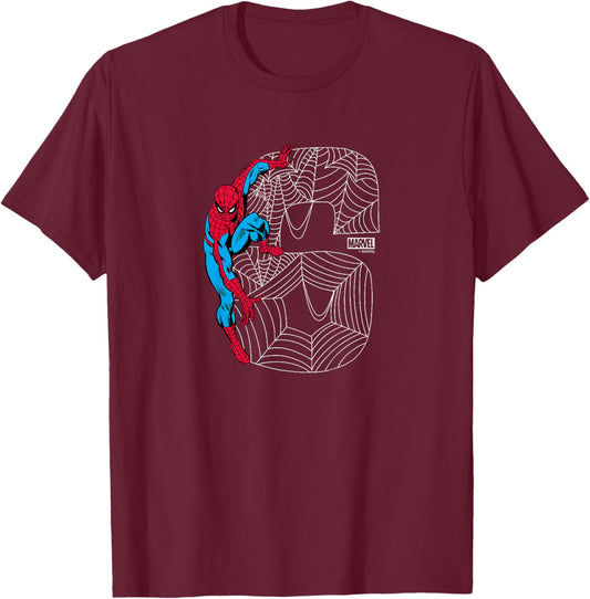 Kids Spider-Man - 6th Birthday T-Shirt - T-Shirt | Maroon