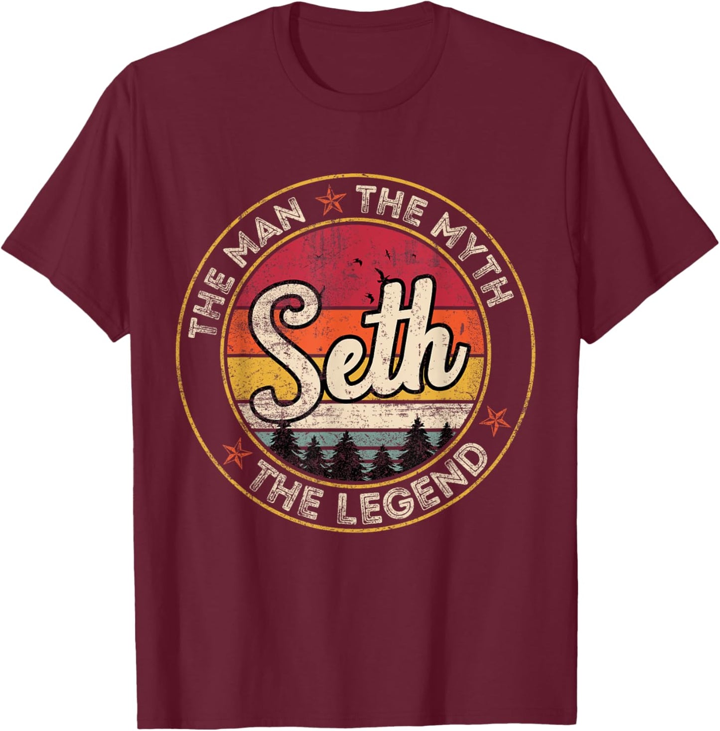 Seth The Man The Myth The Legend Personalized Name T-Shirt - T-Shirt | Maroon