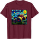 Cool Monster Truck Shirt Boy Men Adult Artistic Car Van Gogh T-Shirt - T-Shirt | Maroon
