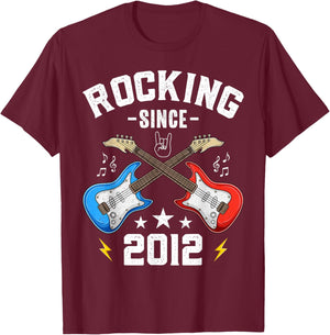 13 Year Old Rocking Since 2012 Guitar 13th Birthday T-Shirt - T-Shirt | Maroon
