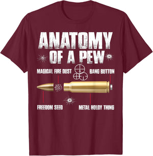 Anatomy Of A Pew Pew - Ammo Gun Lovers T-Shirt - T-Shirt | Maroon
