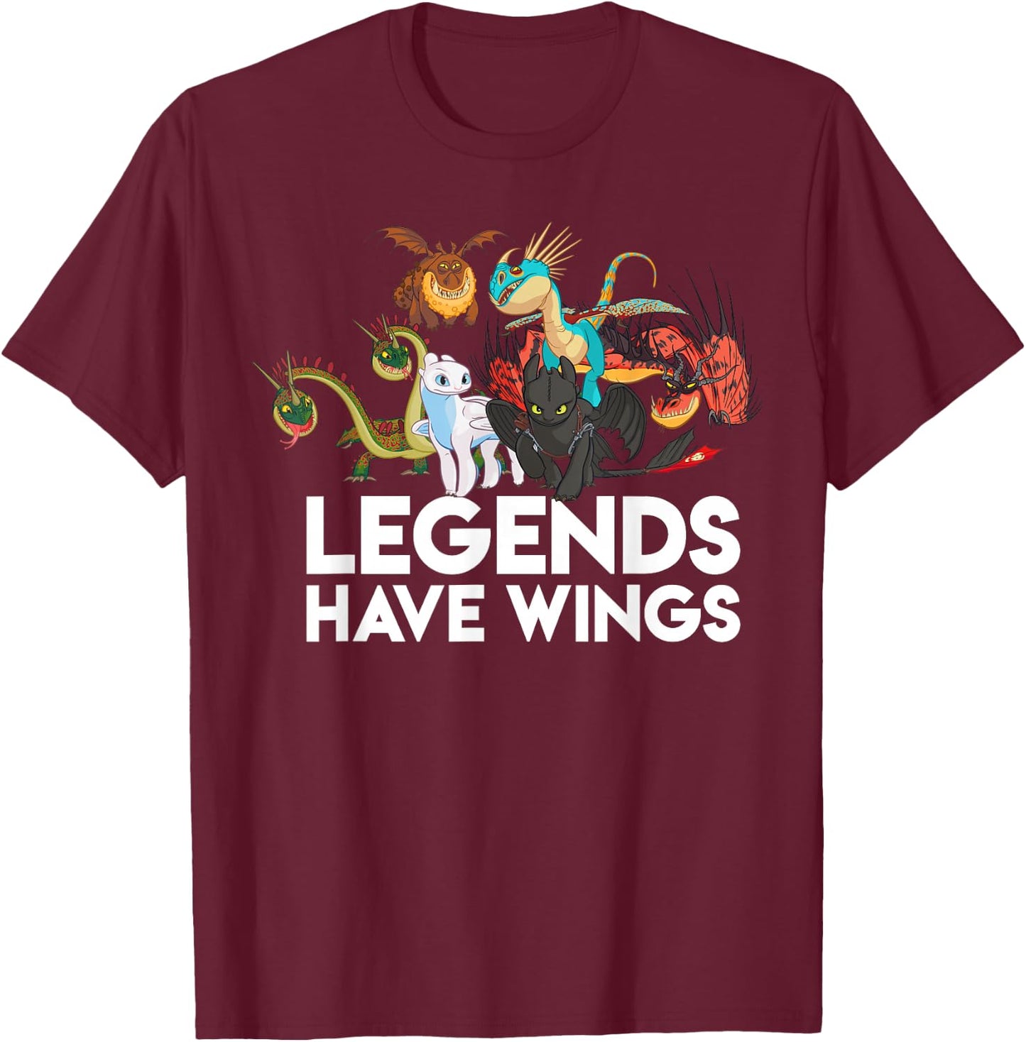 How to Train Your Dragons 3 Hidden World Legends Have Wings T-Shirt - T-Shirt | Maroon