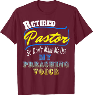 Vintage Retired Pastor Preacher Minister Retirement Gift T-Shirt - T-Shirt | Maroon