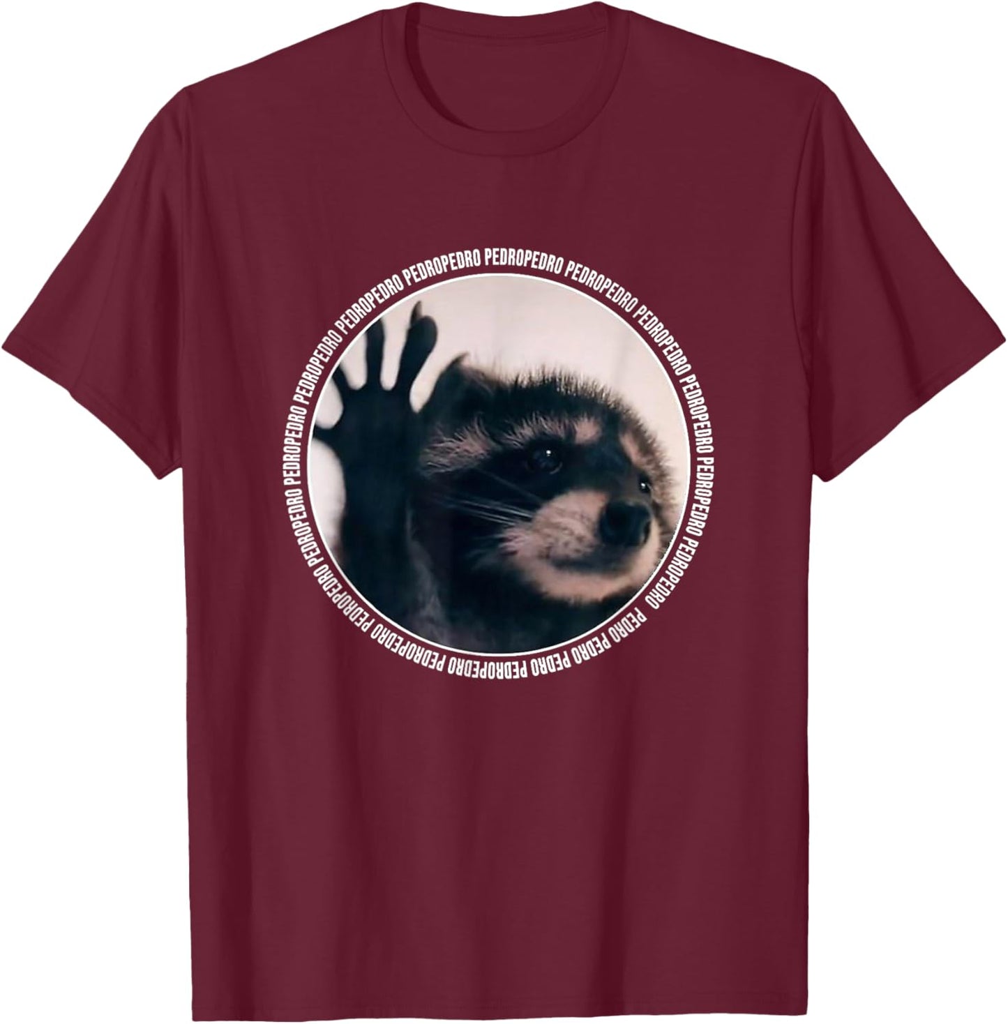 Pedro Funny Raccoon Dancing Meme T-Shirt - T-Shirt | Maroon