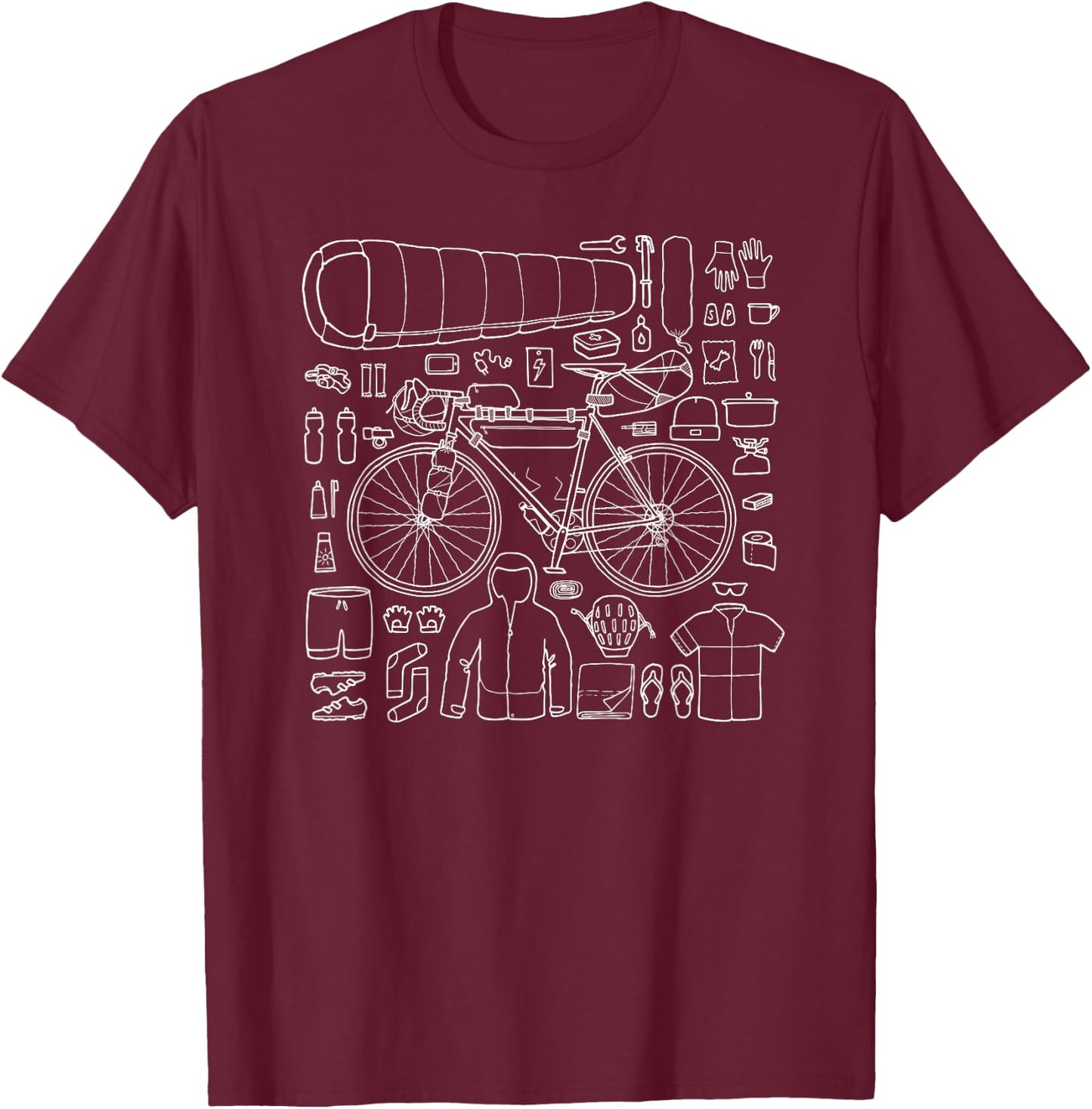 Pedal X Chain -Adults Cycling Adventure , Black, Small T-Shirt - T-Shirt | Maroon