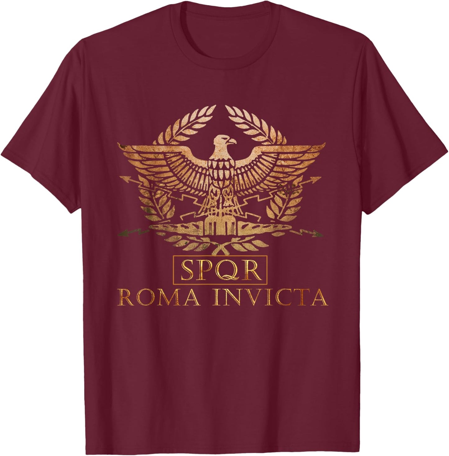 SPQR - Roma Invicta - Unconquered Rome T-Shirt - T-Shirt | Maroon