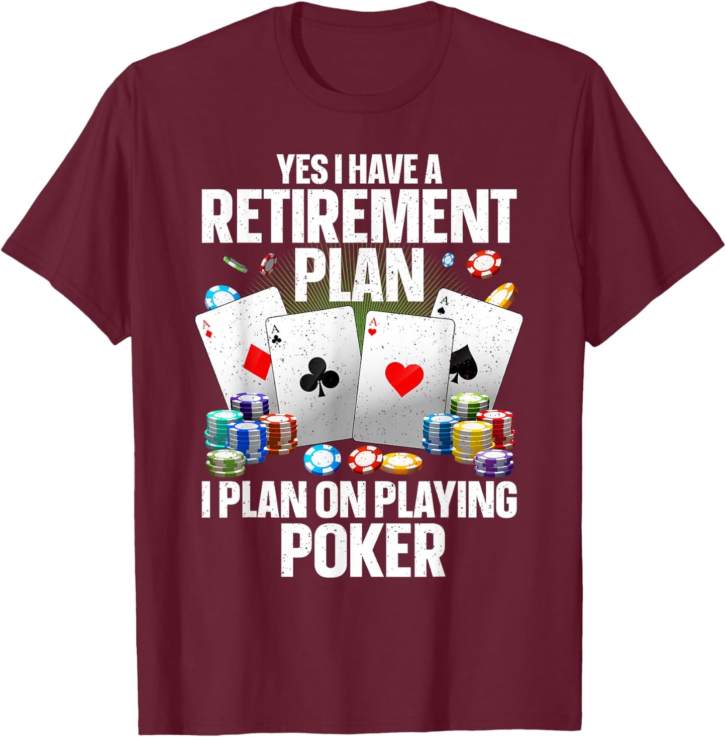 Funny Poker Design Women Poker Player Poker Lover T-Shirt - T-Shirt | Maroon