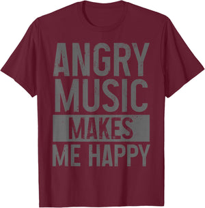 Angry Music Heavy Metal Death Metal Metalhead Metal Fan T-Shirt - T-Shirt | Maroon