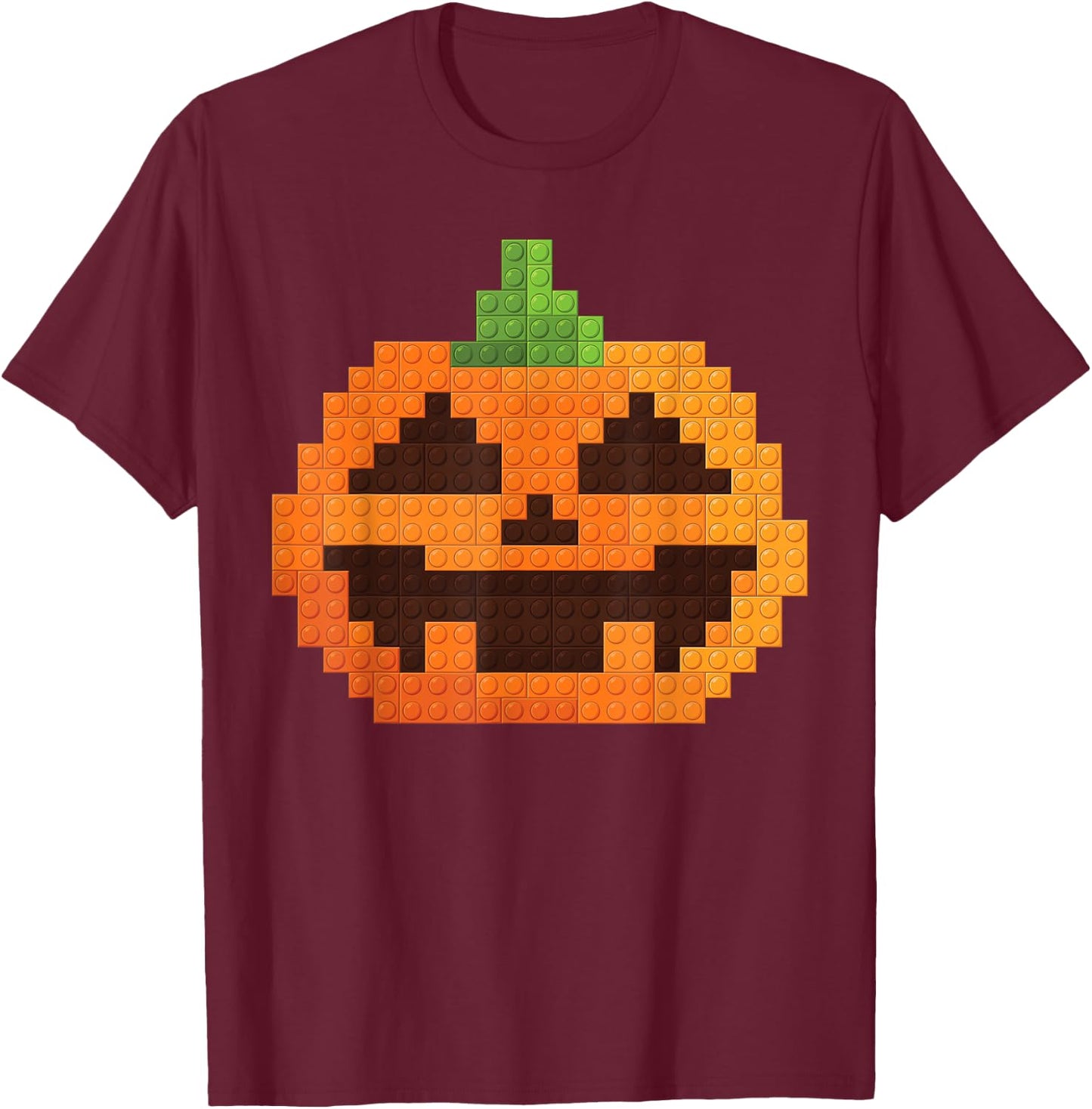 Halloween Master Builder Pumpkin kids Building Blocks Bricks T-Shirt - T-Shirt | Maroon
