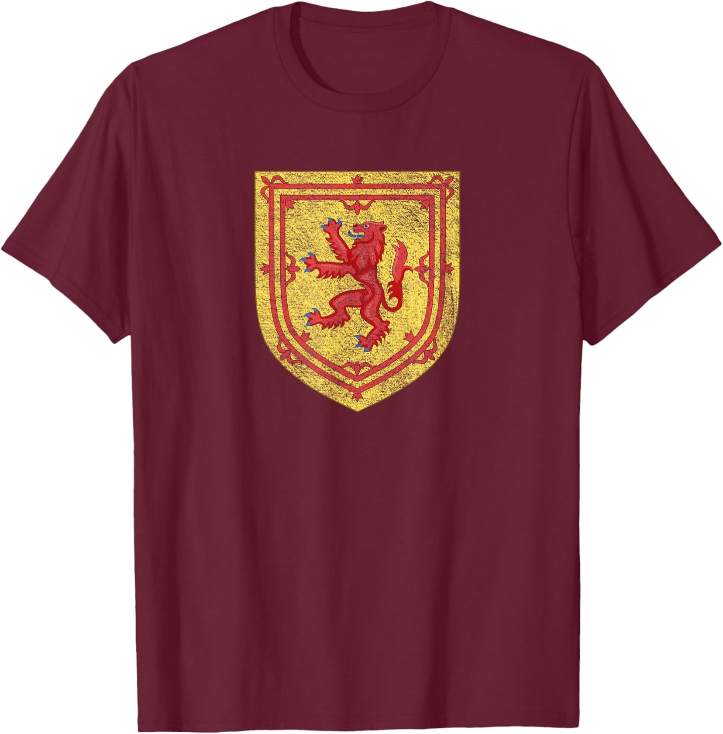 Scottish Lion Emblem Scotland Flag Coat of Arms Independence T-Shirt - T-Shirt | Maroon