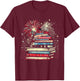 Books Fireworks 4th Of July Bookworm Patriotic Reader T-Shirt - T-Shirt | Maroon