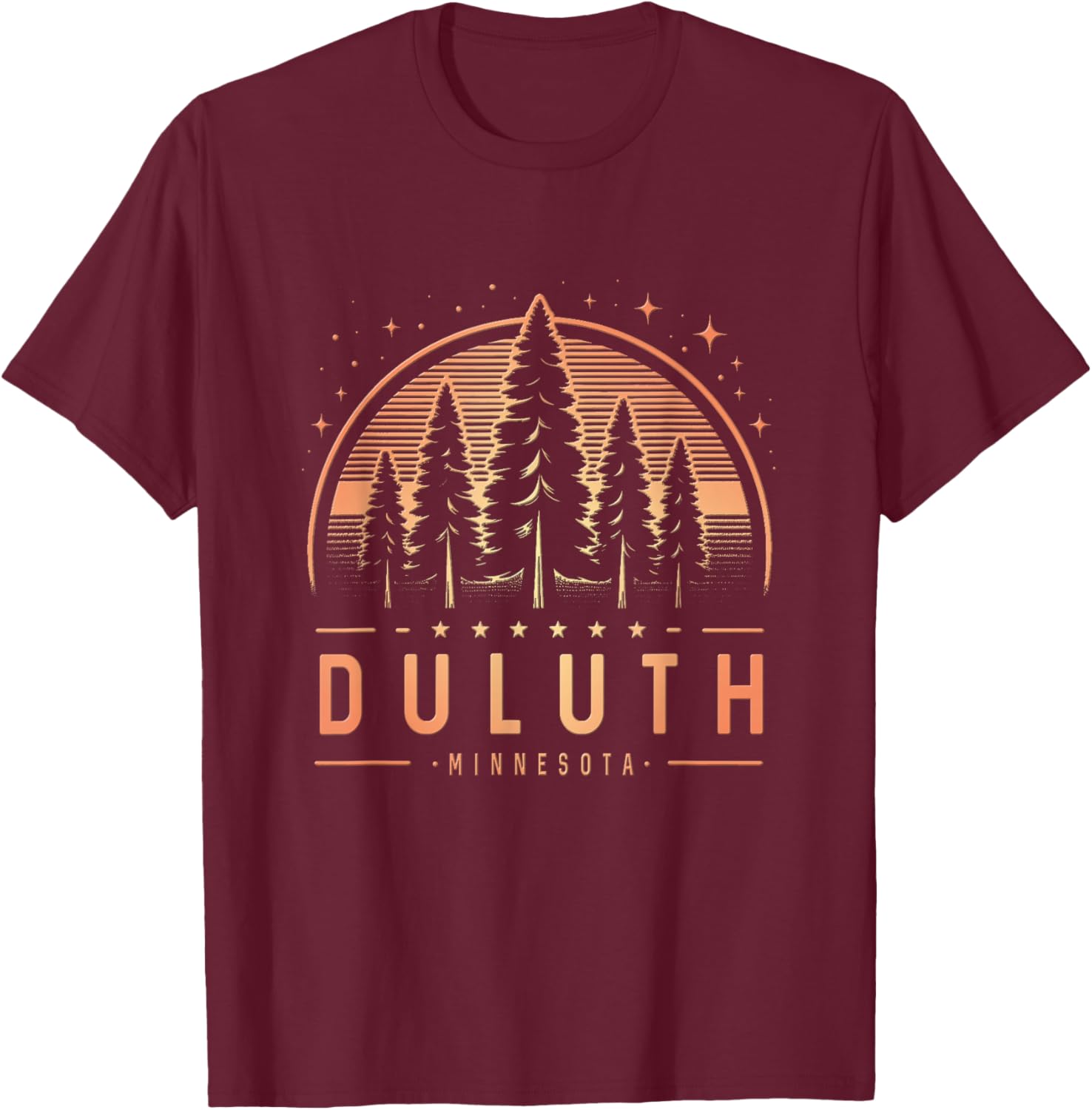 Duluth Minnesota - Duluth MN Trees T-Shirt - T-Shirt | Maroon