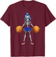 Funny Scary Goth Girl Halloween Cheerleader Costume T-Shirt - T-Shirt | Maroon